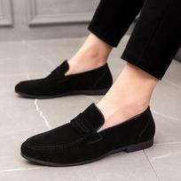 Men's Penny Loafer Coffee Suede Dress Wingtip Wedding Shoes Stylish Formal Yellow Prom Blazers Shoes Large Size EU:39 juoda
