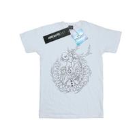 Disney Mens Frozen Friends Wreath T-Shirt XL balta