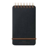 Midori Memo Pad WM Ring Memo Grain Black 11796006 - Stylish Pocket Notebook