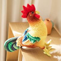 34/44cm Fun Simulation Rooster Plush Doll Pillow Red Standing Realistic Chicken Plush Toy Home Decoration Gift For Boys Girls about 34cm