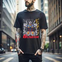 Gundam Wing T-Shirt Japanese Anime T-Shirt Men's T-Shirt Summer New Retro Fashion Men's and Women's Streetwear S