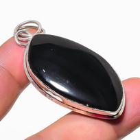 Sidabrinio blizgesio obsidianas 925 svarų sterlingų sidabro juvelyrikos pakabukas 2,21 colio