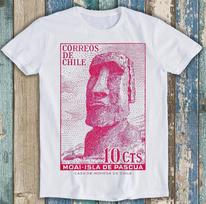 1965 Chile Easter Island Moai Postage Stamp Funny Gift Tee T Shirt M1647 S