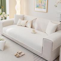 Chenille Cream Style Sofa Cushion, Universal for All Seasons, New High-end Non-slip Cushion Leather Cover and Cover Cloth 70*70cm