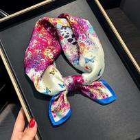 100% Natural Silk Square Scarf Women Neck Bandana Elegant Scarves Female Summer Headkerchief Shawl Wrap Hijab Beach Real Silk 53x53cm