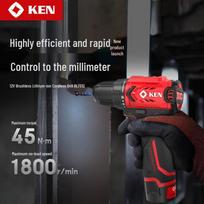 KEN 12V Cordless Brushless Drill, Driver & Impact Series CN plug (adapter included)