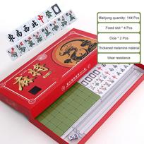 Mini Mahjong Chinese Traditional Mahjong Board Game Thinking Exercise Family Toys Exquisitely Carved Numbers Chinese Characters miško žalia spalva