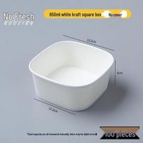 Food-Grade Disposable Kraft Paper Square Meal Boxes 650ml