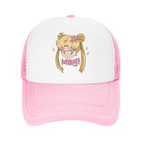 Sailors Moons Luna girls anime Mesh Foam Trucker Hat Stylish  Unisex Cooling Meshback Baseball Cap Adjustbale For Casual Wear One Size white
