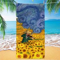 Van Gogho paplūdimio rankšluostis, žinomas meno kūrinys, greitai džiūstantis, apsaugantis nuo smėlio, lengvas, pagamintas iš mikropluošto, skirtas plaukimui, jogai, kelionėms, sporto salės reikmenims, atostogoms, dovanai W40*H60(CM)