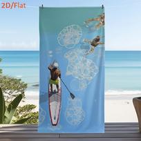 Paddle Board Surfer Beach Towel, Soft Microfiber Quick Dry Oversized Bath Towel, Summer Water Sports Pool Blanket 1pcs W40*H60(CM)