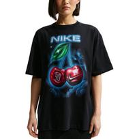 Nike Sportswear Klasikiniai marginti laisvi apvalios apykaklės trumparankoviai marškinėliai moterims viršutiniai drabužiai IR7837-010 L black