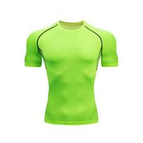 Vyriška sportinė marškinėlė su raumenis paryškinančiu efektu, apvali kaklo iškirptė, prigludusi, sportinė T-shirt, kvėpuojanti, figūrą formuojanti marškinėlė sporto salės, sporto, lauko pratimams, fitnesui M