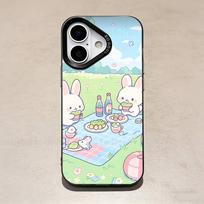 Kawaii Rabbits Phone Case For IPhone 17 16e 16 15 14 13 12 11 Pro Max X XR XS MAX Back Cover iPhone16plus