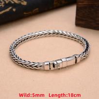 S925 Silve Twisted Bracelets For Men Hip Hop Handmade Exquisite Unique Fashion Jewelry Gift Factory Price With a Certificate&With Nice Gift Box