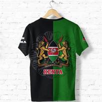 Vyriški Marškinėliai su Kenijos Vėliavos Raštu Streetwear Kenijos Nacionalinis Herbas 3D Spausdinti Vyrams Moterims Laisvalaikio Sporto Salės Viršutiniai Drabužiai XXS