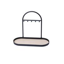 Wrought Iron PU Key Storage Rack Rust-proof Decorative Entrance Key Holder Durable Removable Storage Tray Bedroom smėlis