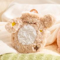 Water Injection Hot Water Bottle Plush Cover Portable Warm Water Bag PVC Inner Liner Insulation Bottle Hand Feet Warmer chaki