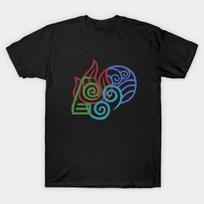 Men Black Print T-shirt Avatar Nations No-Cut Transfer Paper Print Cotton Tshirt S juoda