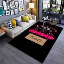 Squid Game Carpet with Symbols, Guards Design, Black Pink Style  Suitable for use as an anti-slip for living room bedroom sofas 40x60cm( 15x23in )
