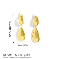 18K Gold Plated Stainless Steel  Waterdrop Earrings for Women Fashion Design Zircon Gift 2024