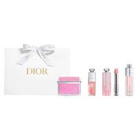 DIOR Accessory Glamorous Lip Oil + Color Changing Lipstick + Lip Plumping Gloss + Blush Gift Bag Edition Makeup Set Clear, Moisturizing, Colorful, raudona