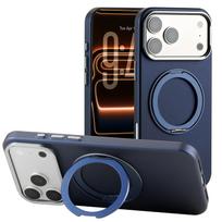 iPhone 17 Pro Max Magnetic Thin Case with 360 Rotation Stand, Solid Color Frosted Hard Shell for iPhone 16/15 iPhone 15 Pro Max mėlyna