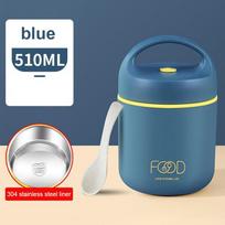 304 nerūdijančio plieno vakuuminė terminė priešpiečių dėžutė, izoliuotas priešpiečių maišelis, šildomas sriubos puodelis, termosas, Bento dėžutė Single Layer mėlyna