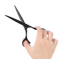 17.5cm Professional Salon Barber Hair Cutting Thinning Tool Hairdressing Scissors Black Flat