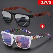 Karos 2Pcs Fashion Vintage Square Sunglasses Men Women Brand Designer Sun Glasses Uv400 Driving Fishing Eyewear