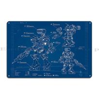 Armored Core 6 Blueprint Metal Sign Design Retro Wall Cave Wall Custom Custom Tin Sign Poster 20x30cm（7.8x11.8inch）
