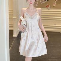 Sexy suspender pajamas women's summer lace sweet girl department high sense Japanese pure desire style nightdress loungewear m【 40-52.5kg 】