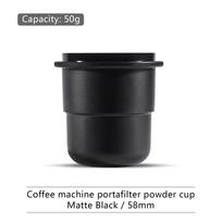Coffee Dosing Cup Espresso Sniffing Mug 58mm Coffee Powder Cup Brewing Bowl Portafilter Espresso Machine Accessories Barista skaidri juoda spalva