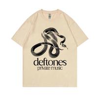 2026 riboto leidimo alternatyvaus metalo roko grupės Deftones privačių muzikinių gyvatės grafikos marškinėliai vyrams, moterims, vintažiniai, oversized, gatvės stiliaus 4XL