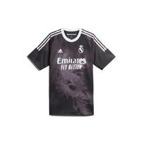 adidas Vyriški Pharrell Williams Human Race x Real Madrid trumpomis rankovėmis futbolo marškinėliai Juodi GJ9110 S gray