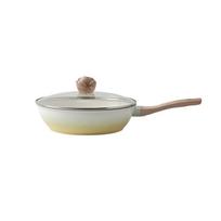 DONNOR Nonstick Ceramic Frying Pan Skillet 3.6L Frying Pan Skillet  with Lid Ceramic Skillets PFAS-Free Heat Resistant Handle geltona