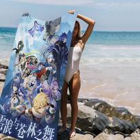 Genshin Impact Song Of The Welkin Moon Big Microfiber Beach Towels Quick Dry Towel Sand Beach Towels Pool Towel For Travel Swim W40*H60(CM)
