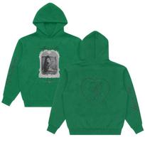 Madison Beer Locket Script Hoodie Vintage Graphic Print Hoodies Women Casual Long Sleeve Hooded Sweatshirts Unisex Streetwear XS tamsiai žalia spalva