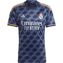 Adidas Real Madrid T-shirt Lettering Short-sleeved Children's Football Uniform Ink Blue Youth 140