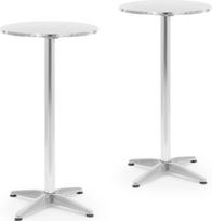Royal Catering Baro stalas apvalus aukštas sulankstomas 60 cm skersmens 115 cm sidabrinis - 2 vnt.