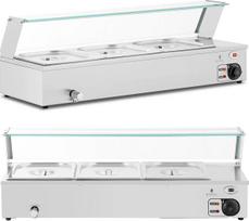 Royal Catering Maisto bufeto šildytuvas bufeto šildytuvas su gaubtu 3 x GN 1/2 2000 W