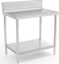 Royal Catering Nerūdijančio plieno sieninis stalviršis su apvadu ir lentyna 90x60cm