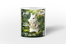 Popieriniai rankšluosčiai GRITE White Rabbit  XXL, 2 sl., 1 rit., 500 lapelių