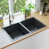 Virtuvės plautuvė, juoda, nerūdijantis plienas, rankų darbo