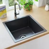 Virtuvės plautuvė, juoda, nerūdijantis plienas, rankų darbo