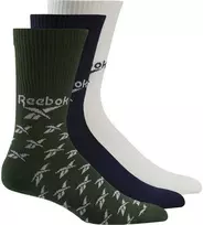 Reebok Kojinės Cl Fo Crew Sock 3P Žalias Mėlyna Baltas GD1034