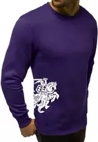 Vyriškas džemperis - violetinis su herbu ant šono Vytis