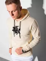 Baltos spalvos džemperis su gobtuvu Vytis