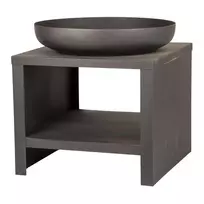 4IQ Esschert Design Laužavietė su vieta malkoms, juodos spalvos, 62cm