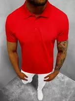 Vyriški raudoni polo marškinėliai Casual